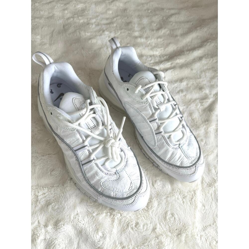 Brand New Nike Air Max 98 Tear Away Triple White Sneakers Size 10